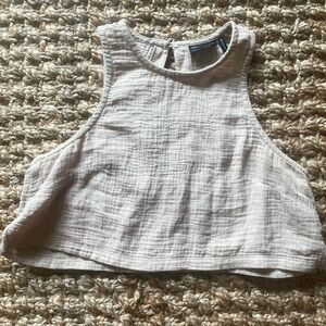 Khaki Sleeveless Crop Top